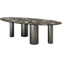 DeLife Esstisch Edge Oval 280x130 Keramik Iris FMG Agatablack