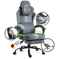Pixelpilot PixelPilot®Ergonomischer Gaming Stuhl [Atmungsaktiver Stoff] mit Fußstütze, Kopf-
