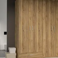 Forte Drehtürenschrank FORTE, eiche, B:88,9cm H:210,5cm T:54,2cm, Spanplatte, Schränke,
