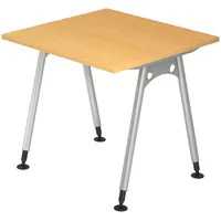 Bümö Schreibtisch Serie-A - Nachbildung: Buche, Holzwerkstoff, Nachbildung,Buche, Quadratisch,