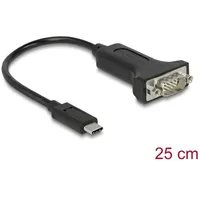 DeLock 64307 Schwarz, 0,25 m, USB Typ-C, RS-232 D-Sub