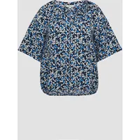 S.Oliver Strukturierte Bluse mit Halbarm im O-Shape Navy 42