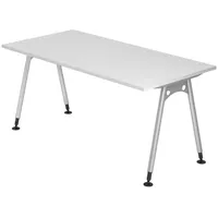 Bümö Schreibtisch Weiß, Holzwerkstoff, Nachbildung: Rechteckig, 160x74x80 cm -