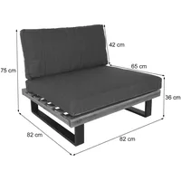 Mendler Lounge-Sessel HWC-H54, Garten-Sessel, Spun Poly Akazie Holz FSC®-zertifiziert