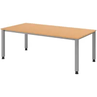 Bümö Schreibtisch Buche, Holzwerkstoff, Nachbildung,Buche, Rechteckig, 200x74x100 cm FSC