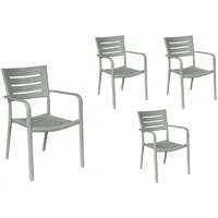 LC Garden »Vesta« 4er Set Gartenstühle grün Stapelstühle Bistrostühle