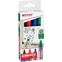 Edding Whiteboardmarker Set Schwarz, Blau, Rot, Grün