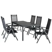 CASARIA Garten-Sitzgruppe Bern 7-tlg Anthrazit Alu WPC