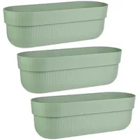 ENGELLAND - 3 x Blumenkasten, Blumentopf, Farbe: Pistazien-Grün, Pflanzkasten