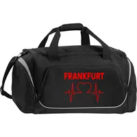Multifanshop Sporttasche - Frankfurt - Herzschlag - Druck rot