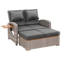Greemotion Loungesofa Bahia Tobago grau Kunststoff, Metall, 9-teilig