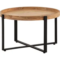FineBuy Couchtisch FineBuy Sofatisch 60 cm Akazie Massivholz Wohnzimmertisch