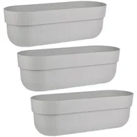 ENGELLAND - 3 x Blumenkasten, Blumentopf, Farbe: Grau, Pflanzkasten