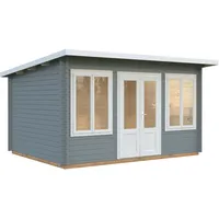 Palmako Gartenhaus Lisa 11,5 m2 - 34 mm hellgrau/weiß