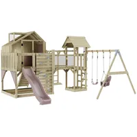 OUTDOORTOYS Spielturm Knut mit Babyschaukel Altrosa