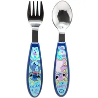 Stor Set mit 2 metallischen Bestecken (Schale und Gabel)