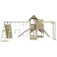 OUTDOORTOYS Spielturm Lars mit Trapezschaukel Altrosa