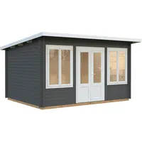 Palmako Gartenhaus Lisa 11,5 m2 - 34 mm dunkelgrau/weiß