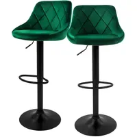 ML-Design Barhocker 2er Set, aus Samt, Grün, Gepolsterter mit