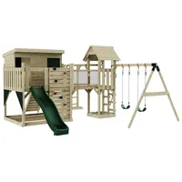 OUTDOORTOYS Spielturm Johanna mit Kinderschaukel Dunkelgrün
