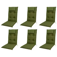 Doppler 6x 7836 Hochlehner Gartenstuhl Auflagen 8cm Kopfkissen grün