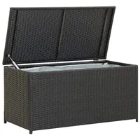 Furnicato Gartenbox Poly Rattan 100x50x50 cm Schwarz