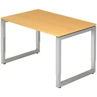 Bümö Schreibtisch Buche, Silber, Holzwerkstoff, Nachbildung,Buche, Rechteckig, 120x74x80 cm