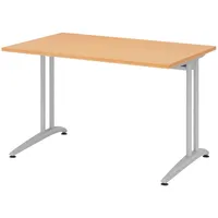 Bümö Schreibtisch Serie-B - Nachbildung: Buche, Holzwerkstoff, Nachbildung,Buche, Rechteckig,