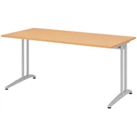 Bümö Schreibtisch Serie-B - Nachbildung: Buche, Holzwerkstoff, Nachbildung,Buche, Rechteckig,