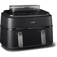 Philips 5000 Series Steam Airfryer Dual Basket NA551/00 Schwarz/Silber