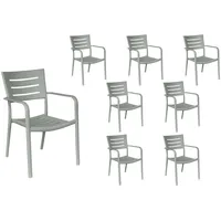 LC Garden »Vesta« 8er Set Gartenstühle grün Stapelstühle Bistrostühle
