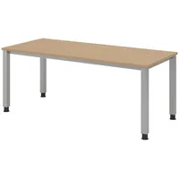 Bümö Schreibtisch Eiche Holzwerkstoff, Nachbildung,Eiche, Rechteckig, 180x74x80 cm, FSC