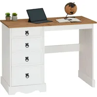 CARO-Möbel Schreibtisch CAMPO im Landhausstil, eleganter Tisch aus massiver