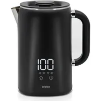 Briebe eBoil Wasserkocher 1,7L Elektrischer Digitaler Temperatureinstellung 45°-100°C Schwarz