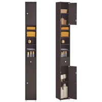 SoBuy Badzimmerschrank Schmal - Badezimmer Hochschrank aus Holz mit