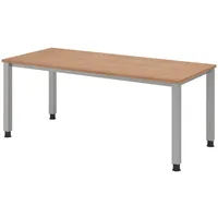 Bümö Schreibtisch Nussbaum, Holzwerkstoff, Nachbildung,Nussbaum, Rechteckig, 180x74x80 cm FSC