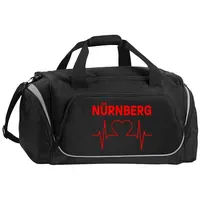 Multifanshop Sporttasche - Nürnberg - Herzschlag - Druck rot