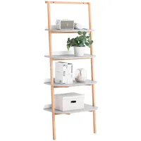 SoBuy Bücherregal Grau, Natur, Holzwerkstoff, Holz, Buche, 65x169x39 cm