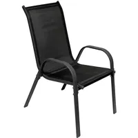 Mojawo 8er Outdoorstuhl Gartenstuhl Stapelstuhl Metall Anthrazit schwarz