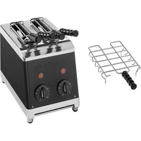 Milantoast 2-er Toaster mit Zangen mit Brötchenaufsatz Farbe:Schwarz