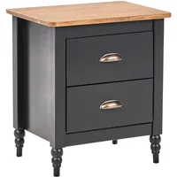 Beliani Nachttisch SHILLINGTON Kiefernholz Braun | Schwarz