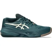 Asics Herren Tennisoutdoorschuhe GEL-RESOLUTION X, SAXON GREEN/BIRCH, 43 1⁄2