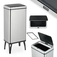 Relaxdays Mülleimer 50 l Silber