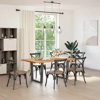 VidaXL Esstisch mit Baumkanten 180x100x74 cm Massivholz Eiche