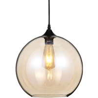 V-Tac Pendellampe, Metall, Glas, Bernstein, Kugel, 1x E27