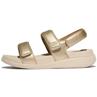 FitFlop Damen F-Mode Go Adjustable Flatform Back-Strap Sandale, Platin,