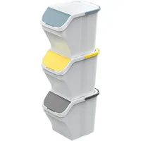 Gardissimo SORT 3er-Set Abfalleimer 25 Liter Mülleimer Mülltrenner Sortierer