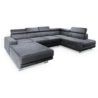 Masseno Wohnlandschaft mit Schlaffunktion Siena , grau , Maße