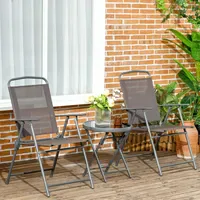 Outsunny Bistro-Set 3-tlg. Braun