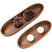 Navaris 2er Set Holzschale - 2x Dekoschale aus Akazienholz
